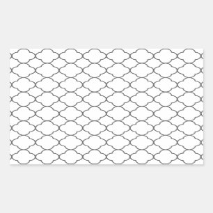 Sticker Rectangulaire Motif Quatrefoil classique