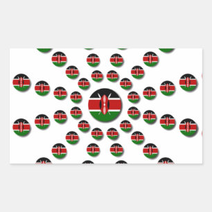 Sticker Rectangulaire Motif Radial Drapeau Kenya : Art Patriotique & Déc