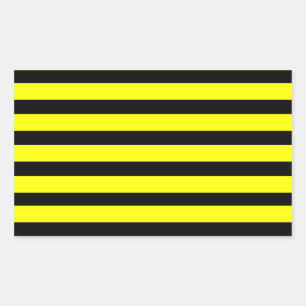 Sticker Rectangulaire Motif rayé Gras Jaune et Noir