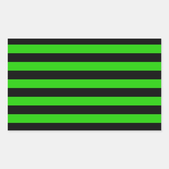 Sticker Rectangulaire Motif rayé vert et noir gras (Devant)