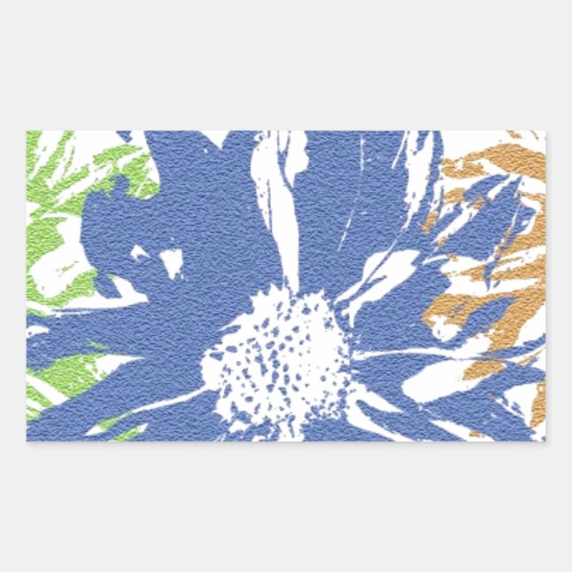 Sticker Rectangulaire Motif vert bleu orange (Devant)
