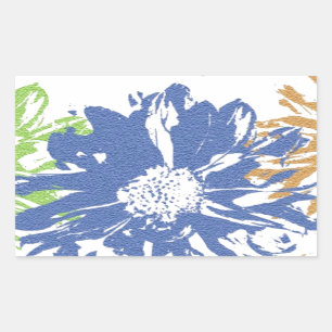 Sticker Rectangulaire Motif vert bleu orange