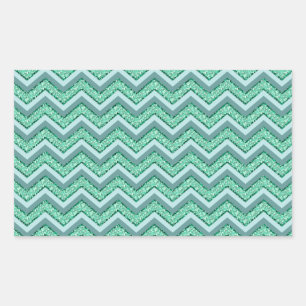 Sticker Rectangulaire Motif vert facetté de Chevron