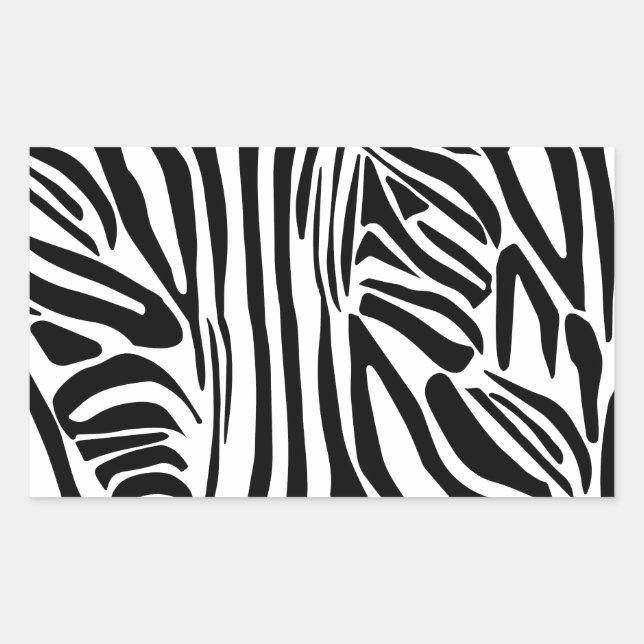 Sticker Rectangulaire Motif zèbre (Devant)