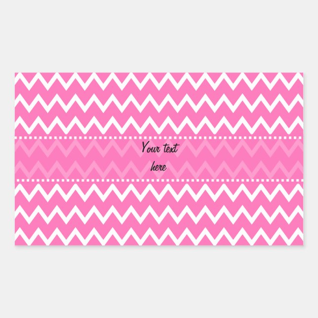 Sticker Rectangulaire Motif Zigzag rose chaud (Devant)