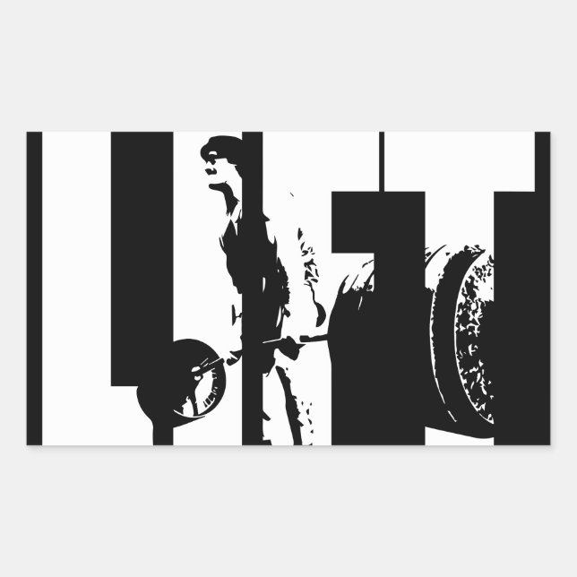 Sticker Rectangulaire Motivation de la musculation (Devant)