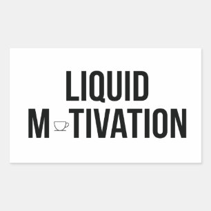 Sticker Rectangulaire Motivation Liquide Accro Moderne à la Caféine