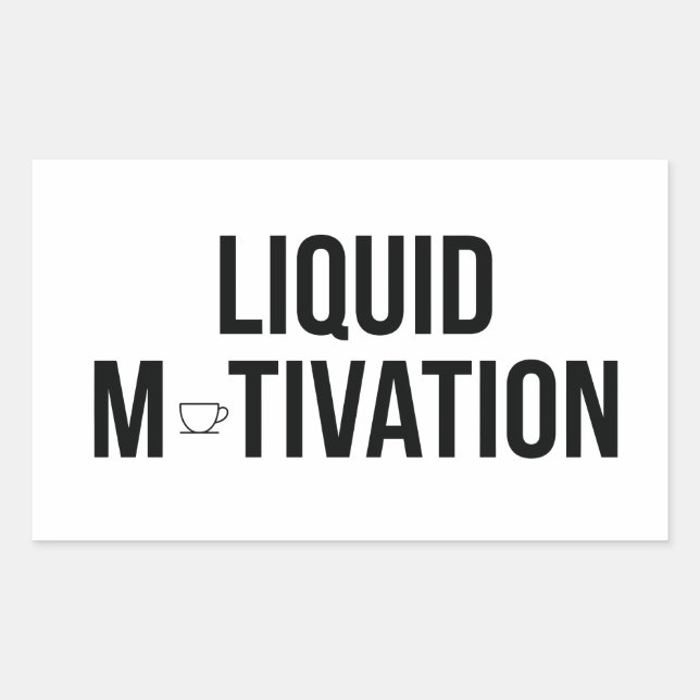 Sticker Rectangulaire Motivation Liquide Accro Moderne à la Caféine  (Devant)