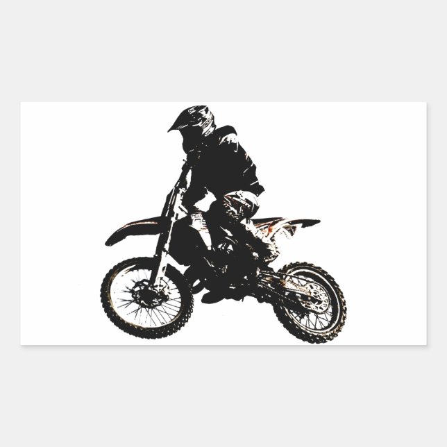 Sticker Rectangulaire Motocross (Devant)