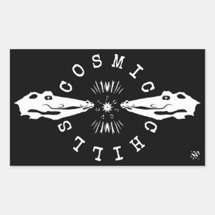 Sticker Rectangulaire Motte de refroidissement de poisson-chat de reptil