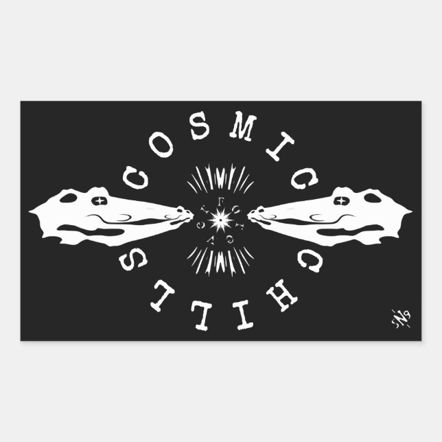 Sticker Rectangulaire Motte de refroidissement de poisson-chat de reptil (Devant)