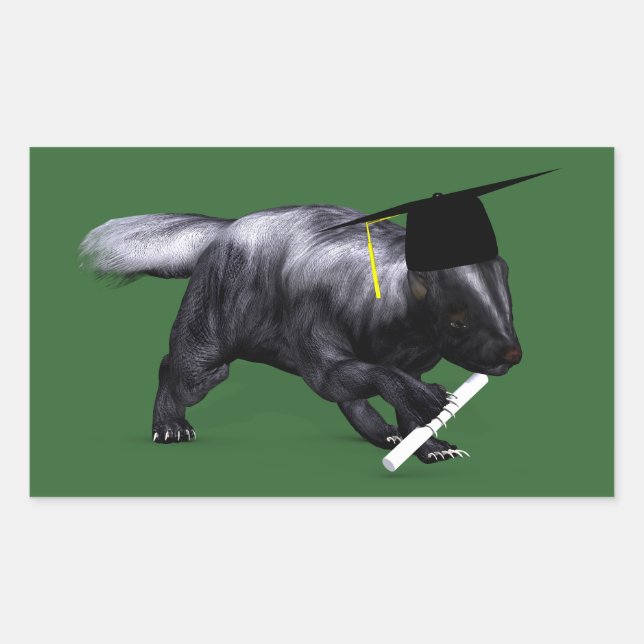 Sticker Rectangulaire Moufette diplômée (Devant)
