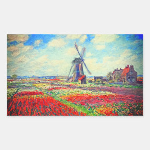 Sticker Rectangulaire Moulin à vin Monet Tulips