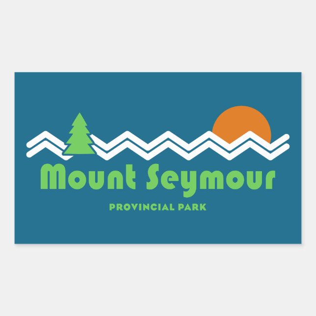 Sticker Rectangulaire Mount Seymour Provincial Park Retro (Devant)