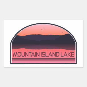 Sticker Rectangulaire Mountain Island Lake Caroline du Nord Sunrise roug