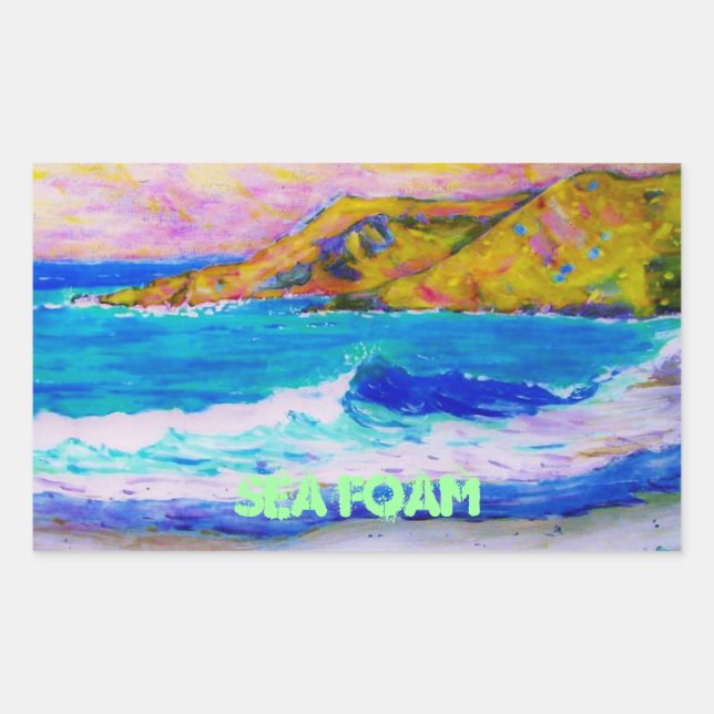 Sticker Rectangulaire Mousse mer (Devant)
