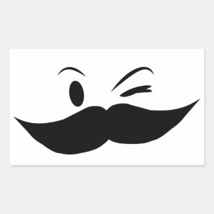 Sticker Rectangulaire Moustache Kinky