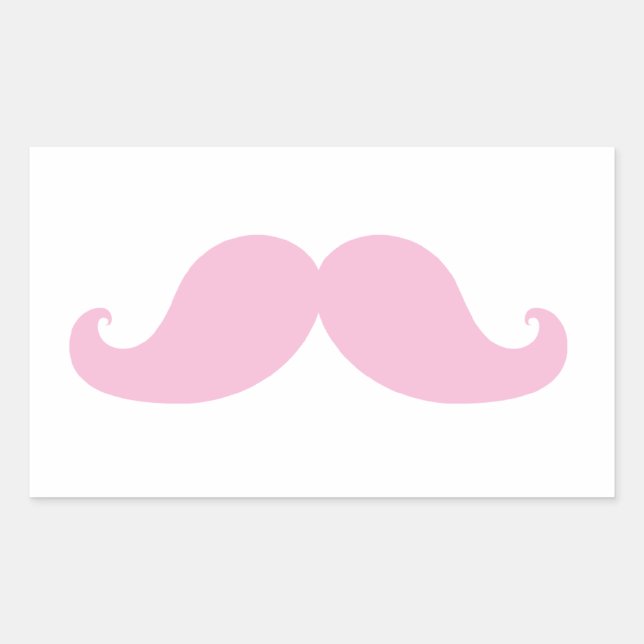 Sticker Rectangulaire Moustache rose (Devant)