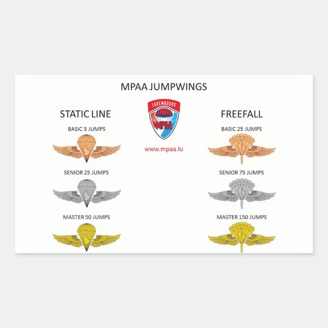 Sticker Rectangulaire MPAA Jumpwings (Devant)