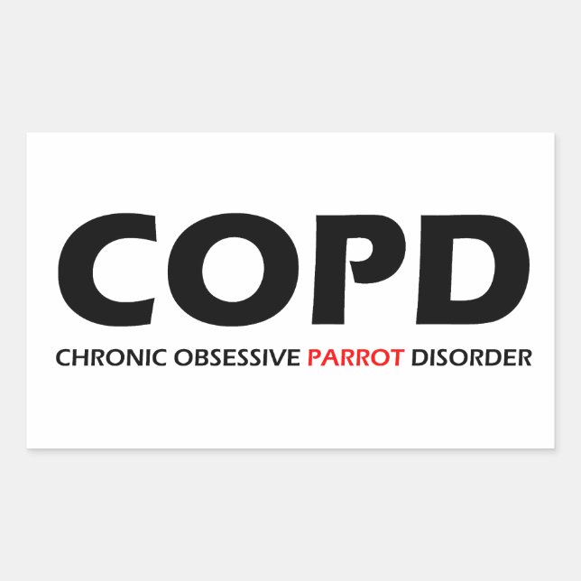 Sticker Rectangulaire MPOC - Trouble de perroquet obsessif chronique (Devant)
