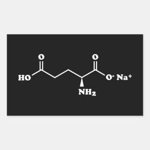 Sticker Rectangulaire MSG Monosodium Glutamate Molecule Formule chimique