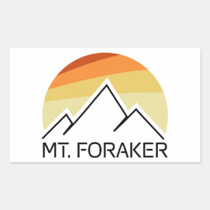 Sticker Rectangulaire Mt Foraker Alaska Retro