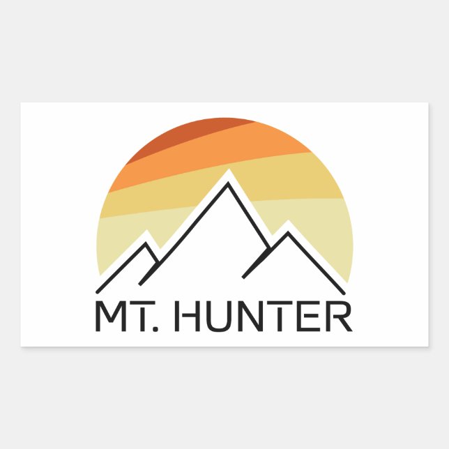 Sticker Rectangulaire Mt. Hunter Alaska Retro (Devant)