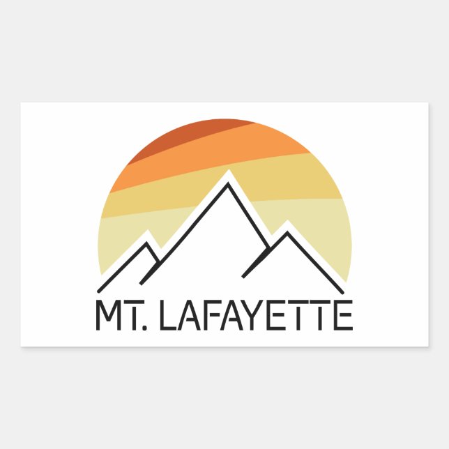 Sticker Rectangulaire Mt. Lafayette New Hampshire Retro (Devant)