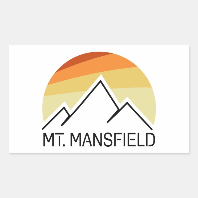 Sticker Rectangulaire Mt. Mansfield Rétro (Devant)