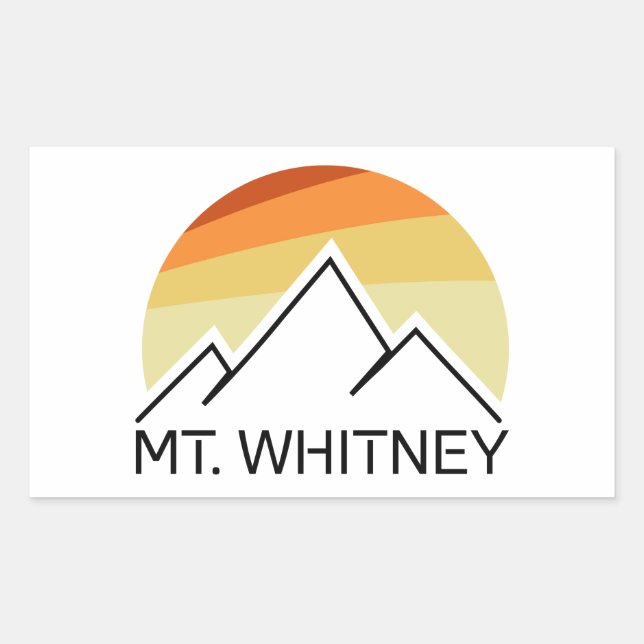 Sticker Rectangulaire Mt. Whitney Retro (Devant)