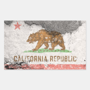 Sticker Rectangulaire mur en brique du drapeau de la californie
