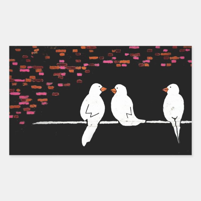 Sticker Rectangulaire mur en brique : mur en graffiti (Devant)