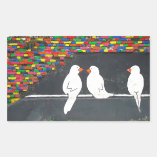 Sticker Rectangulaire mur en brique : mur en graffiti
