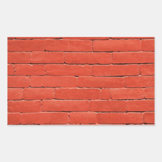 Sticker Rectangulaire Mur rouge orange (Devant)