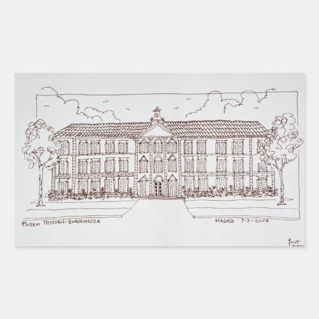 Sticker Rectangulaire Museo Thyssen-Bornemisza | Madrid, Espagne (Devant)