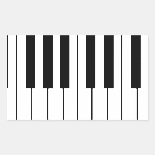 Sticker Rectangulaire music-themed piano keys (Devant)