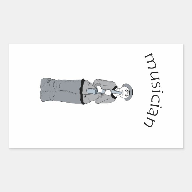 Sticker Rectangulaire musicien (Devant)