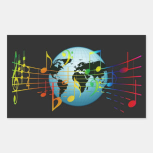 Sticker Rectangulaire Musique autour du monde