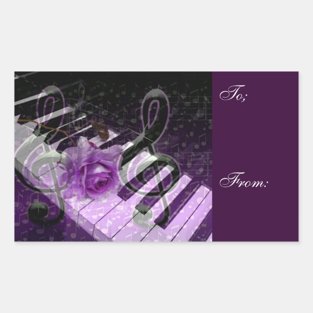 Sticker Rectangulaire Musique D'Amour, Purle_ (Devant)