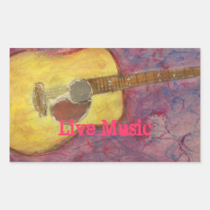 Sticker Rectangulaire Musique Live