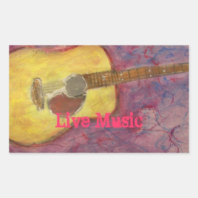 Sticker Rectangulaire Musique Live (Devant)