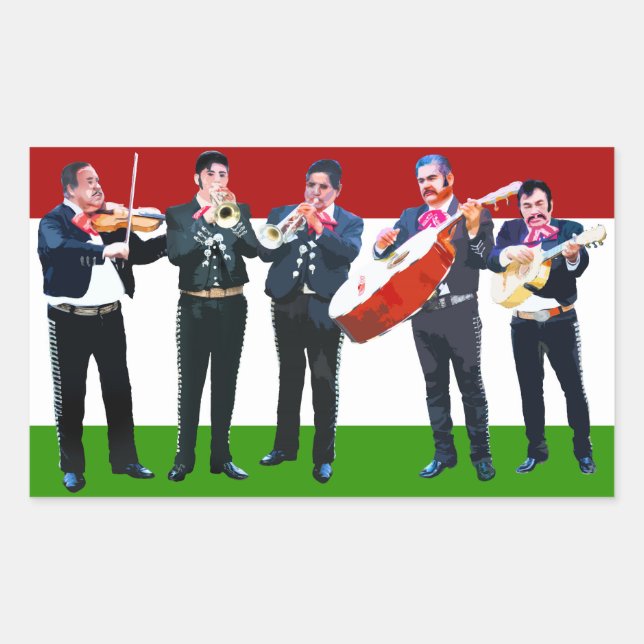 Sticker Rectangulaire Musique mexicaine Mariachi (Devant)