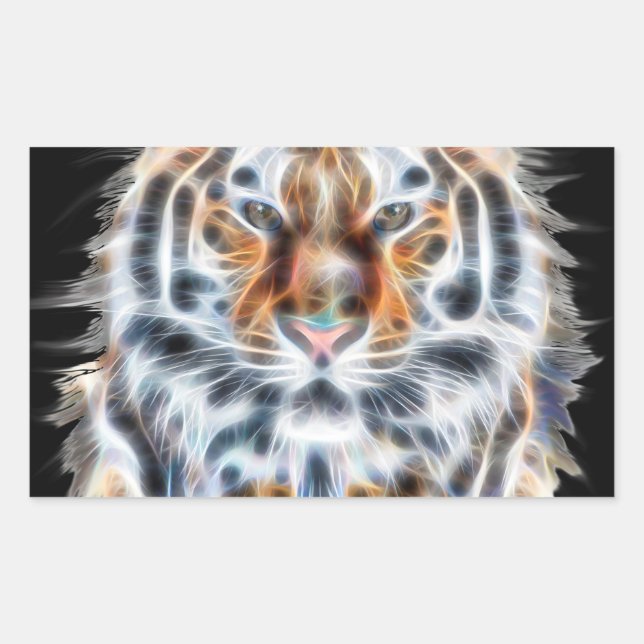 Sticker Rectangulaire My Cat is Agir Up Tiger énergie faciale (Devant)