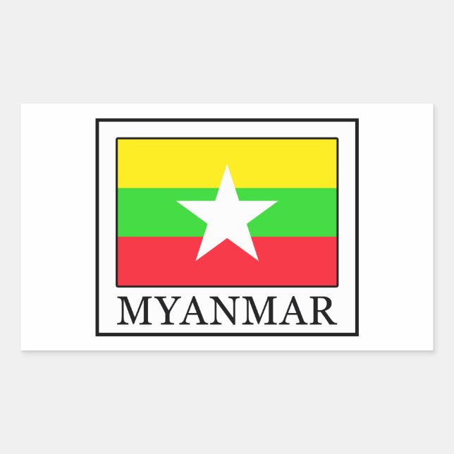 Sticker Rectangulaire Myanmar (Devant)