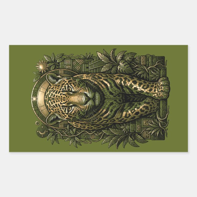 Sticker Rectangulaire Mystical Jaguar (Devant)