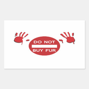 Sticker Rectangulaire N'achetez pas de fourrure