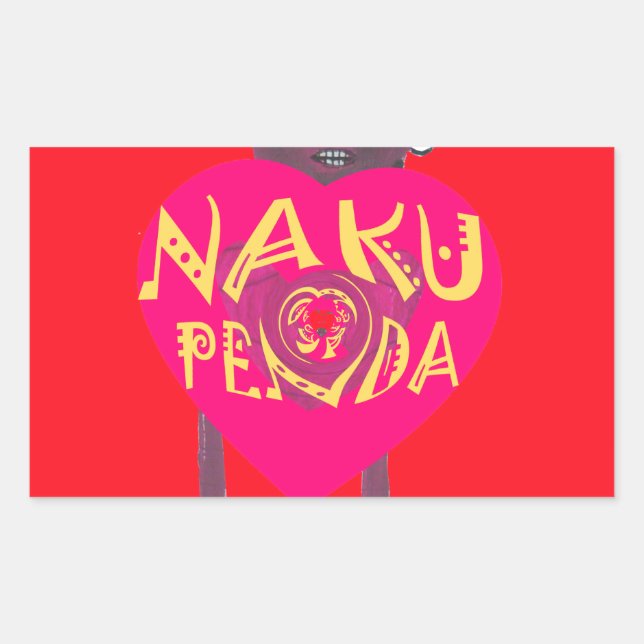 Sticker Rectangulaire Nakupenda Love Art - Swahili Heart Design (Devant)