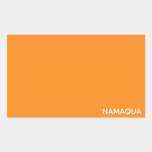 Sticker Rectangulaire Namaqua orange nom de la couleur (Devant)
