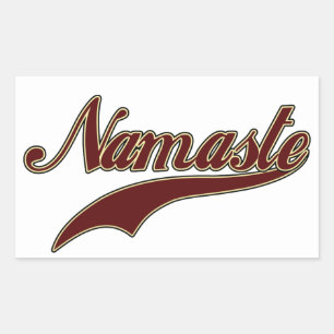 Sticker Rectangulaire Namaste Stylish Rouge Bourgogne