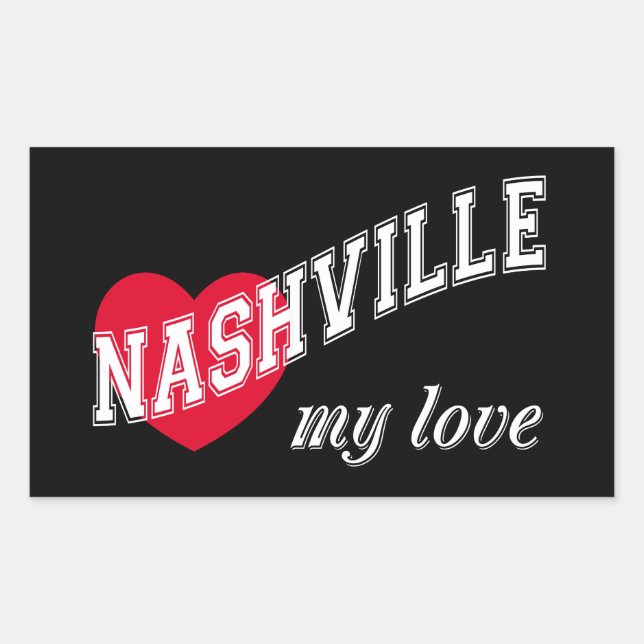 Sticker Rectangulaire Nashville mon amour (Devant)